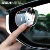 SEAMETAL 2PCS 360° Adjustable HD Frameless Blind Spot Mirror Wide-Angle Rearview Auxiliary Mirror