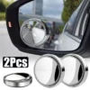 2Pcs 360° Adjustable Blind Spot Mirror – Wide Angle Convex Rearview Mirror for Cars