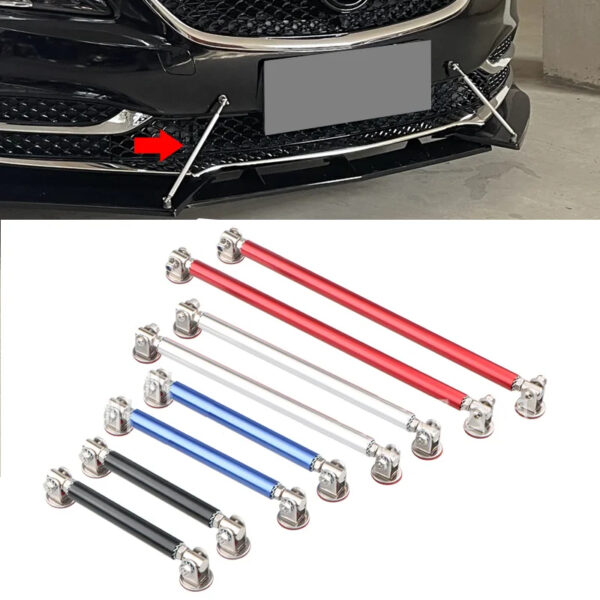 Universal Car Front & Rear Bumper Lip Splitter Support Rod Kit – Adjustable Decorative Spoiler Support Bars