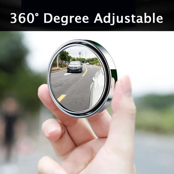 2Pcs 360° Adjustable Blind Spot Mirror – Wide Angle Convex Rearview Mirror for Cars