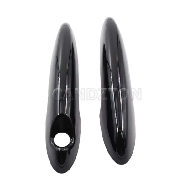 1 Pair Door Handle Cover for BMW MINI R50 R52 R53 R55 R56 R57 R58 R59 – Black / Carbon Fiber Trim