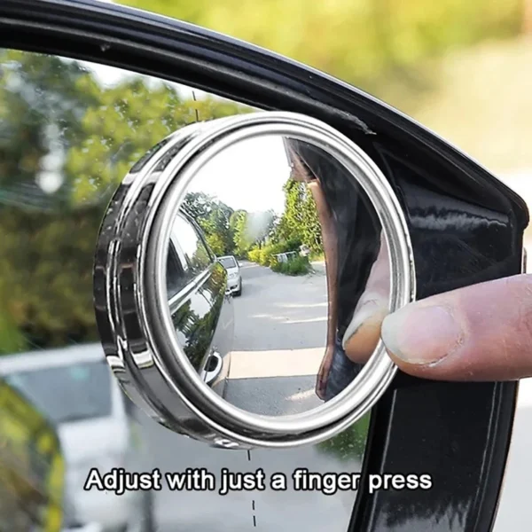 2Pcs 360° Adjustable Blind Spot Mirror – Wide Angle Convex Rearview Mirror for Cars
