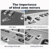 SEAMETAL 2PCS 360° Adjustable HD Frameless Blind Spot Mirror Wide-Angle Rearview Auxiliary Mirror
