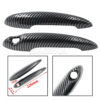 1 Pair Door Handle Cover for BMW MINI R50 R52 R53 R55 R56 R57 R58 R59 – Black / Carbon Fiber Trim