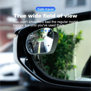 SEAMETAL 2PCS 360° Adjustable HD Frameless Blind Spot Mirror Wide-Angle Rearview Auxiliary Mirror
