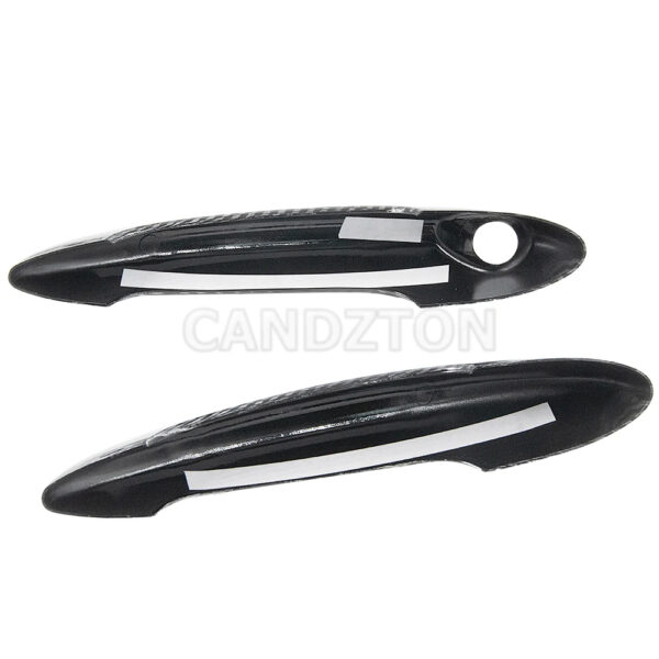1 Pair Door Handle Cover for BMW MINI R50 R52 R53 R55 R56 R57 R58 R59 – Black / Carbon Fiber Trim