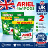 Laundry Detergent Pods 4 in 1 Washing Capsules 140 Wash Twin Pack Household Care